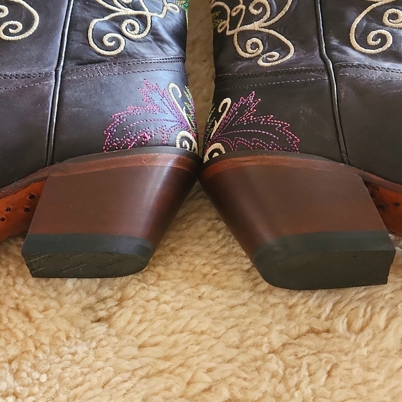 **HOST PICK!!**🎉🎉 Fabulous Tony Lama Peacock Feather Cowgirl  Boots 🦚 - Picture 10 of 16